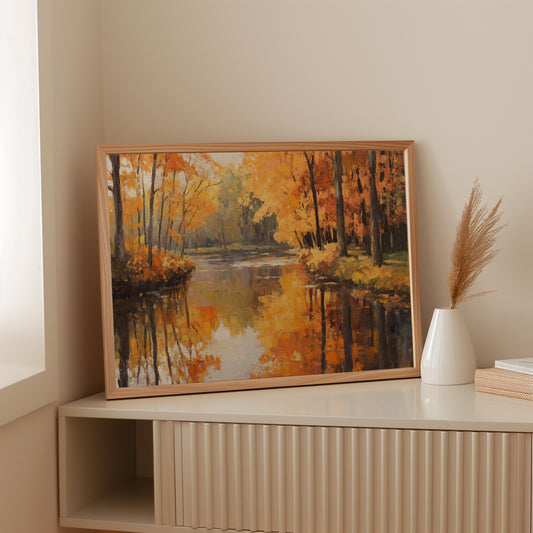 Autumn River Holds Golden Stories