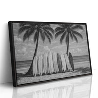 Surfboards and Palms in Paradise