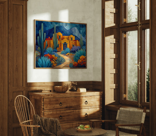 Saguaros Dance By Adobe Moonlight