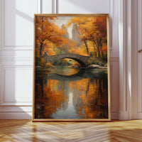 Maple Fire Mirrors Stone Bridge