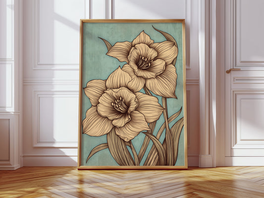 Daffodils Draw Lines In Spring