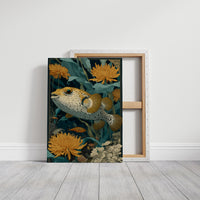 Pufferfish Among Chrysanthemums