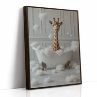 Giraffe in a Bathtub of Bubbles