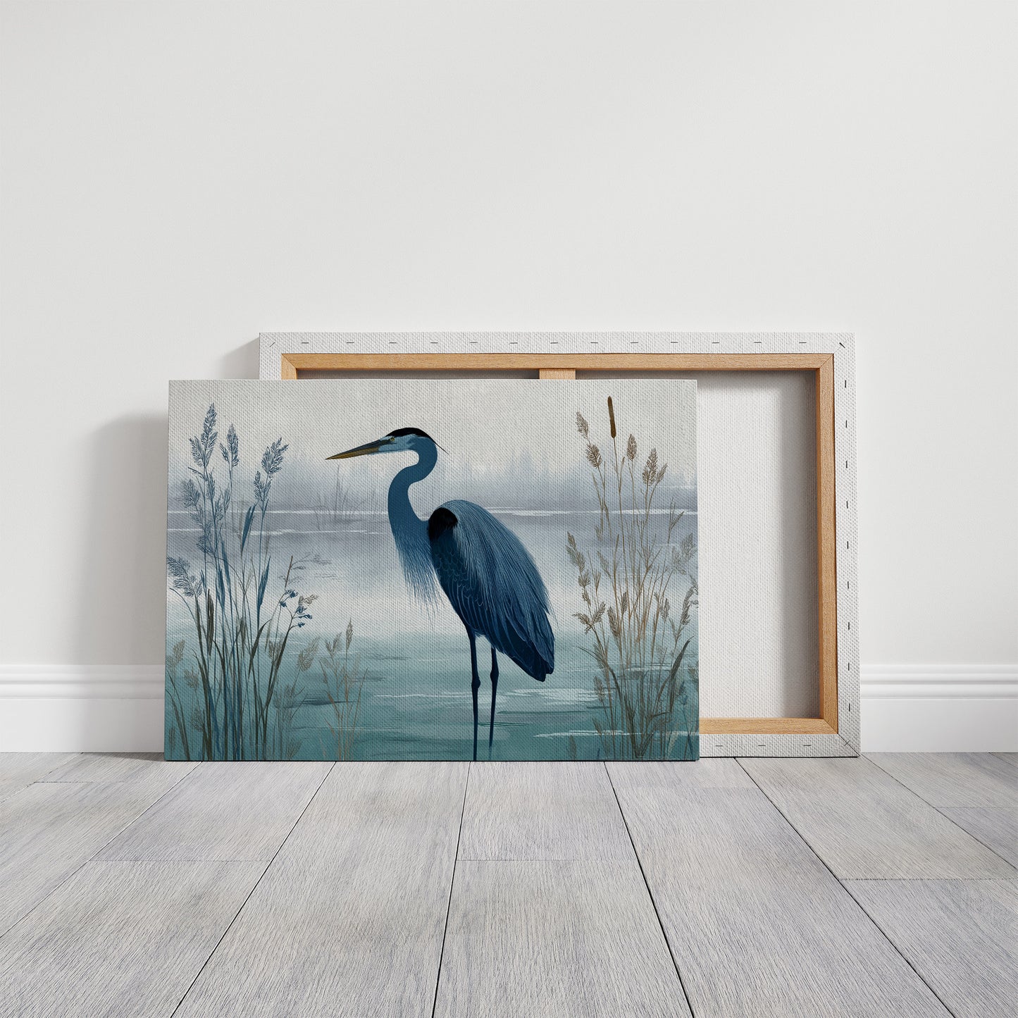 Blue Heron in Quiet Marsh