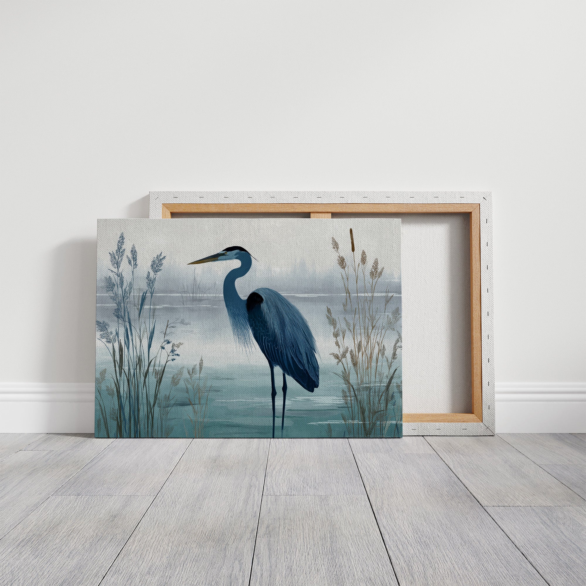 Blue Heron in Quiet Marsh