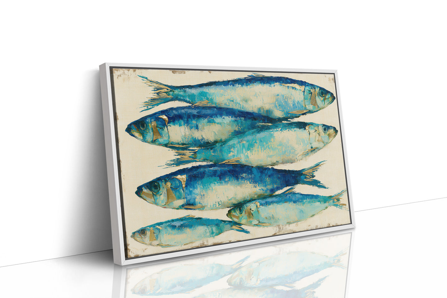 Bold Sardines in Cobalt & Gold