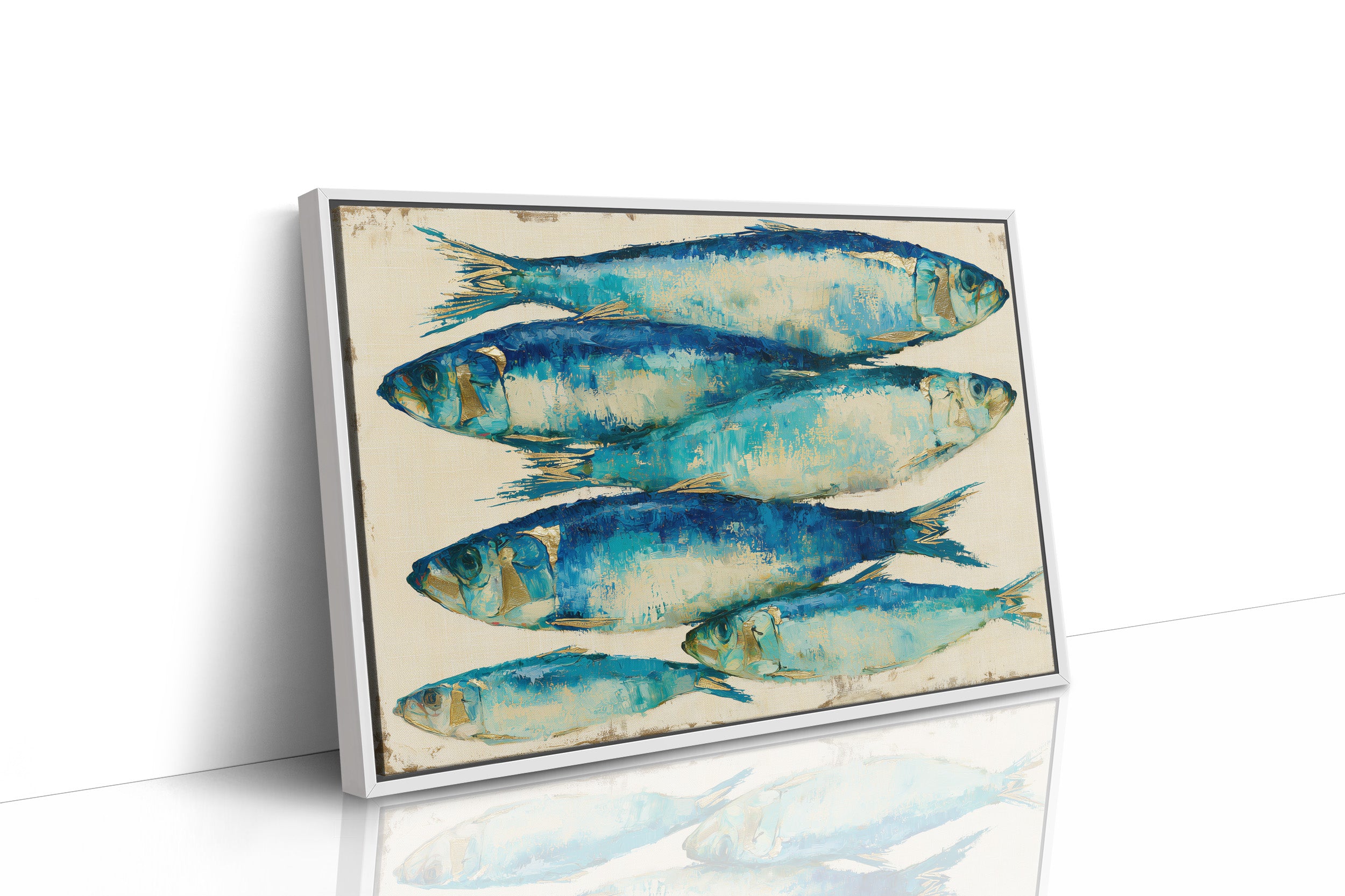 Bold Sardines in Cobalt & Gold
