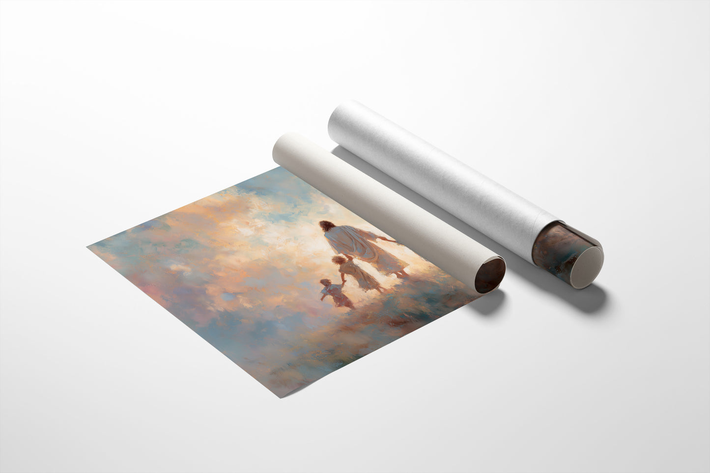 Children Walk Into Golden Light