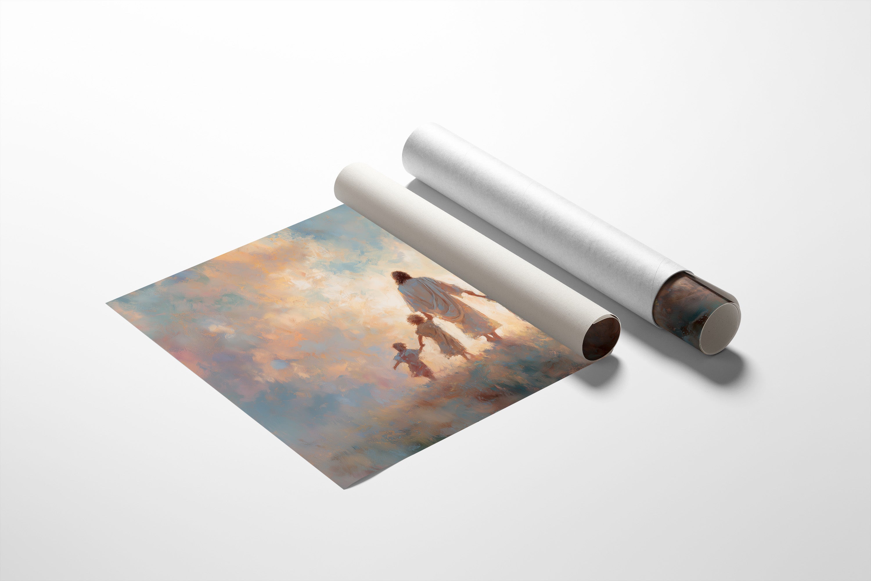 Children Walk Into Golden Light