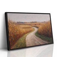 Harvest Path Winds Through Golden Fields
