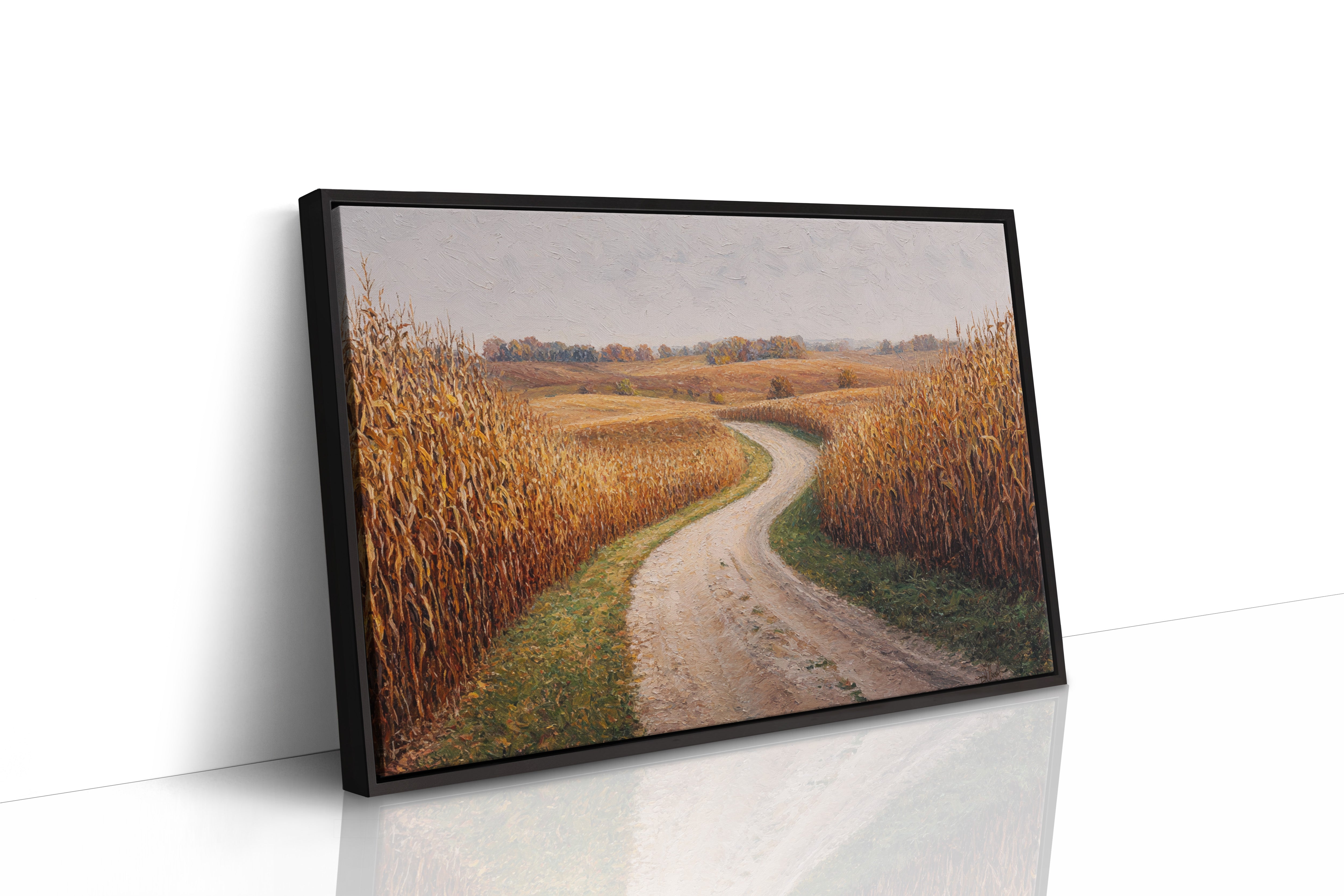 Harvest Path Winds Through Golden Fields
