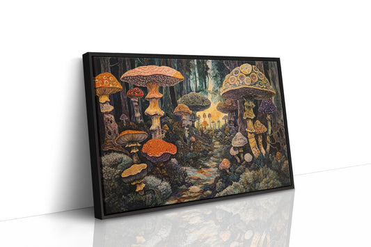 Enchanted Mushroom Forest: Mystical Fantasy Canvas Wall Art