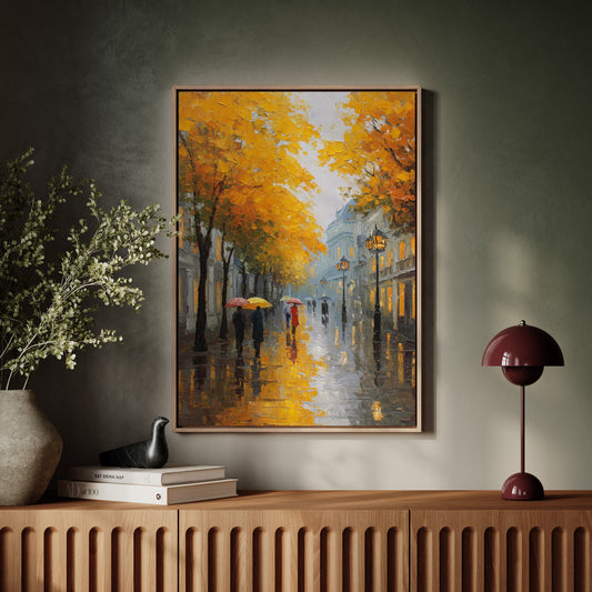 Autumn Rain Lights Paris Streets