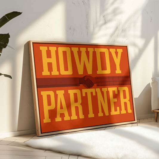 Howdy Partner Western Handshake Greeting