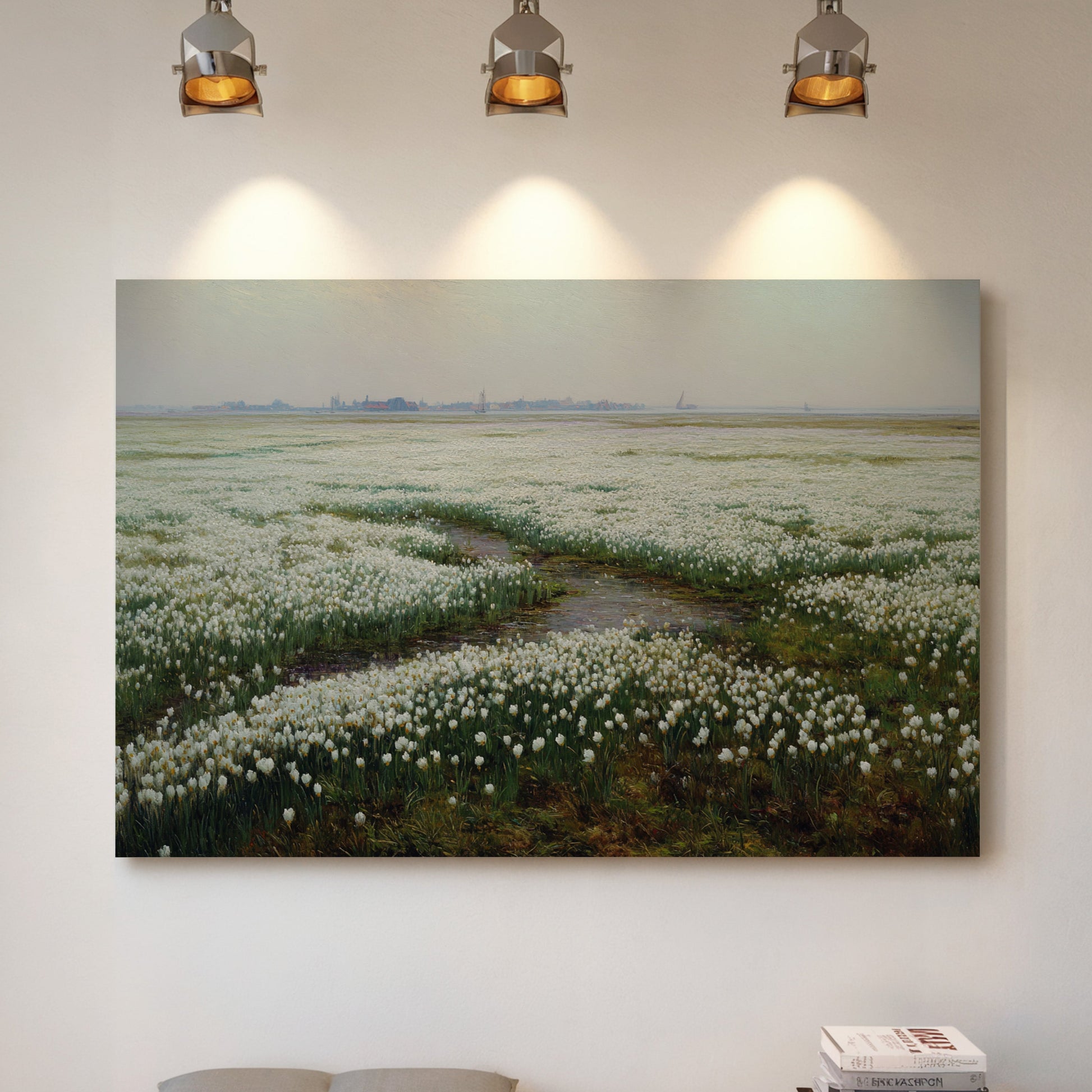 White Tulips Dance Through Dutch Fields