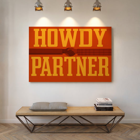Howdy Partner Western Handshake Greeting