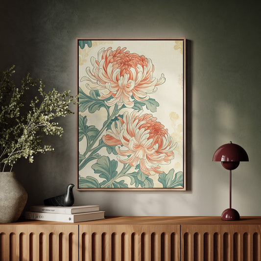 Japanese Chrysanthemum Art Print – Vintage Botanical Floral Wall Decor
