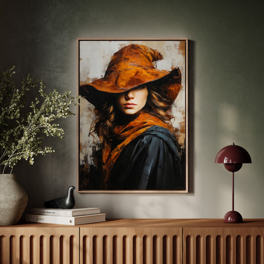 Mystical Woman in Orange Hat