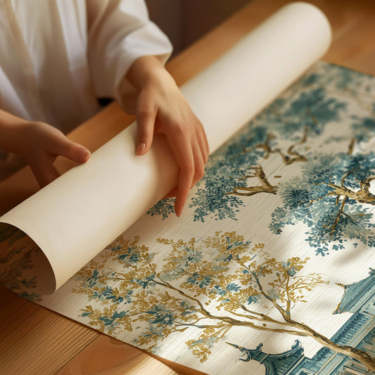 Cranes Wade Through Distant Temples