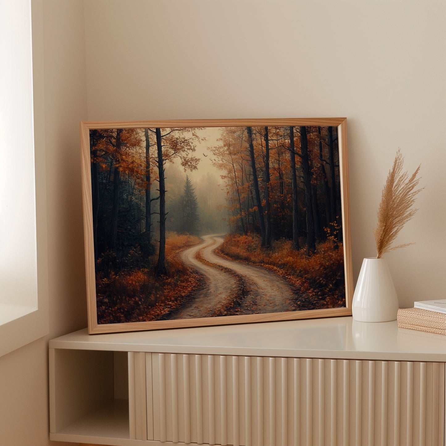 Autumn Roads Wind Through Golden Mist