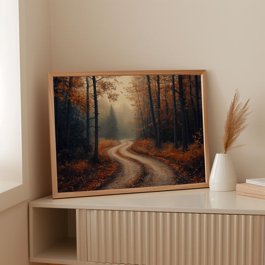Autumn Roads Wind Through Golden Mist