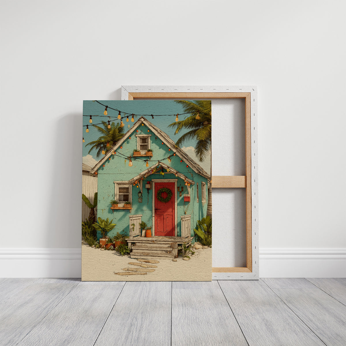 Holly Jolly Bungalow: Lights Strung Palm to Palm