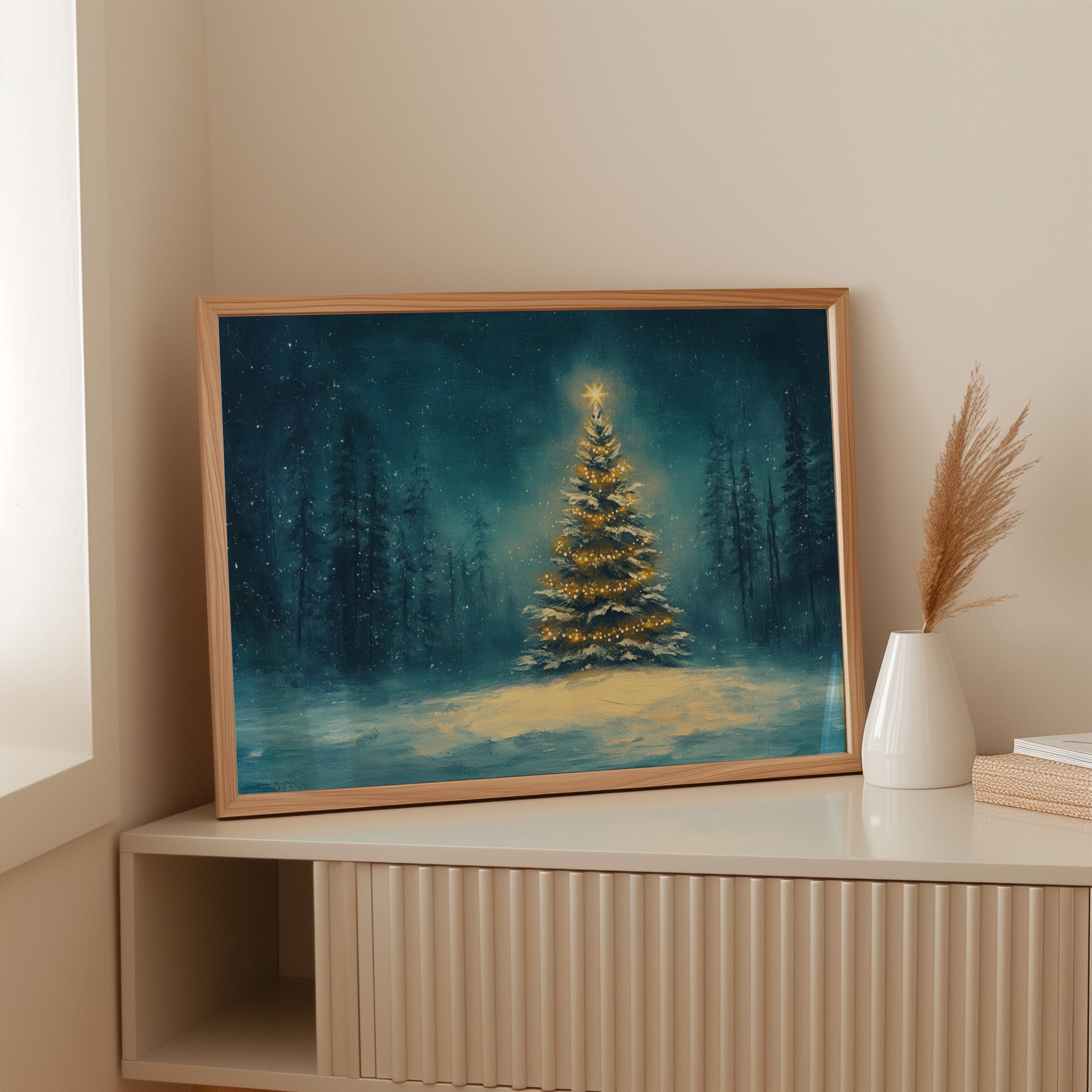 Winter's Light Dances Through Pines