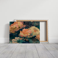 Peonies in Copper and Teal