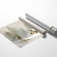 Cabin Nestled Among Frosted Pines