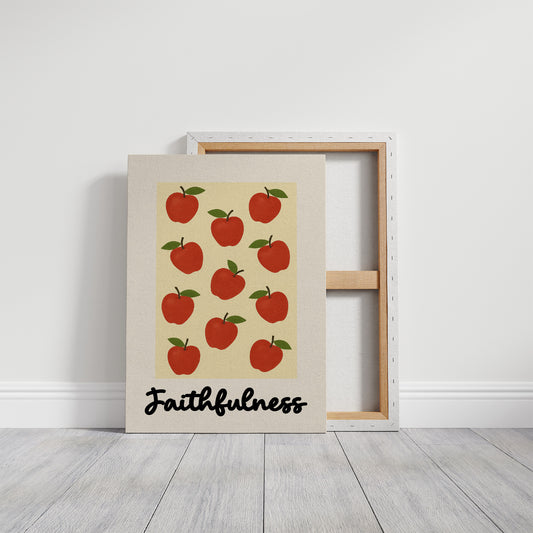 Crimson Orchard On Cream Canvas