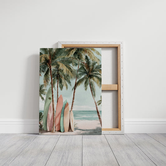 Boards Resting Under Palms
