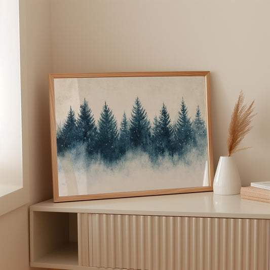 Snow Stars Dance Through Pine Night
