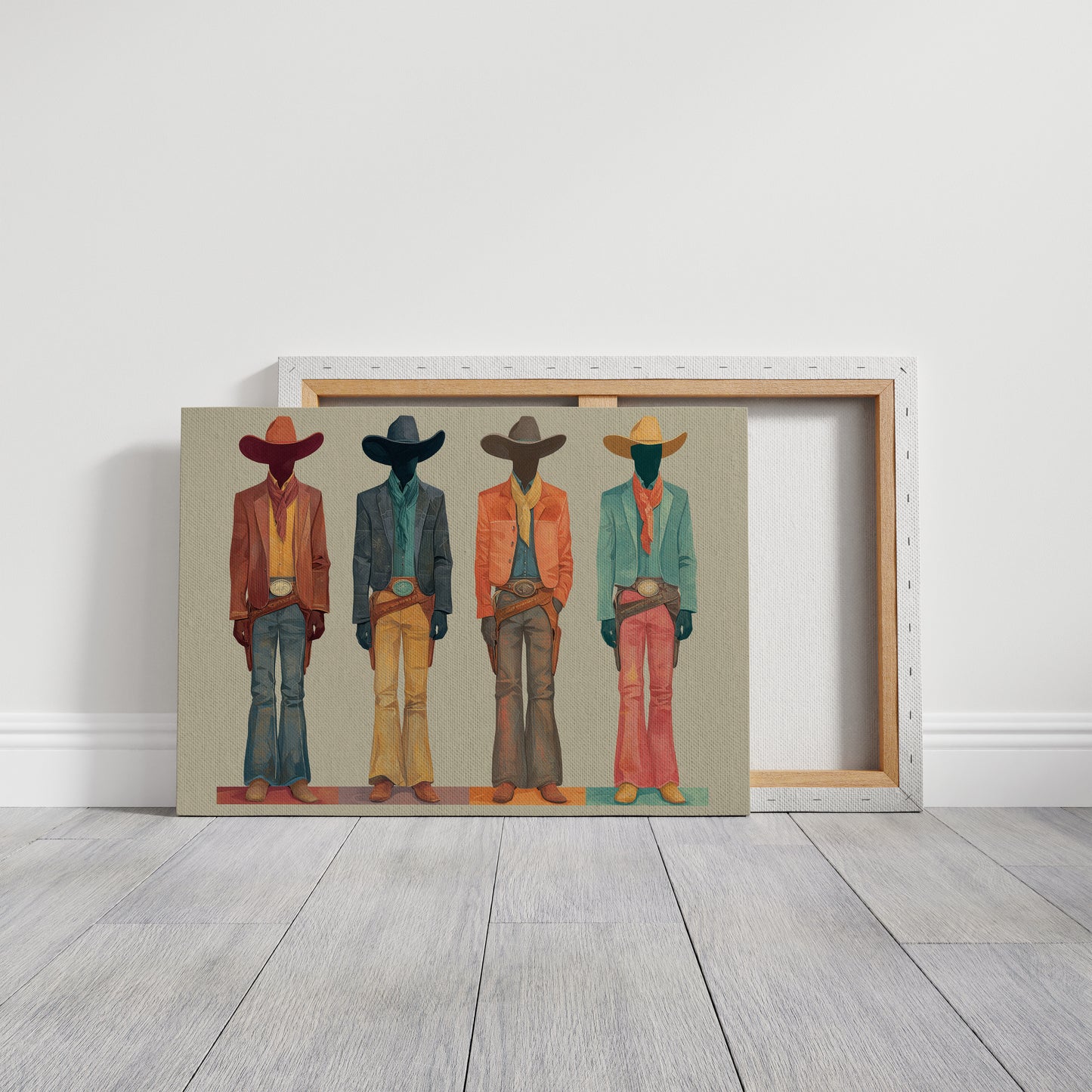Western Quartet: Faceless Cowboys in Color