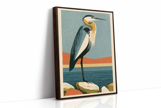 Coastal Heron at the Water's Edge