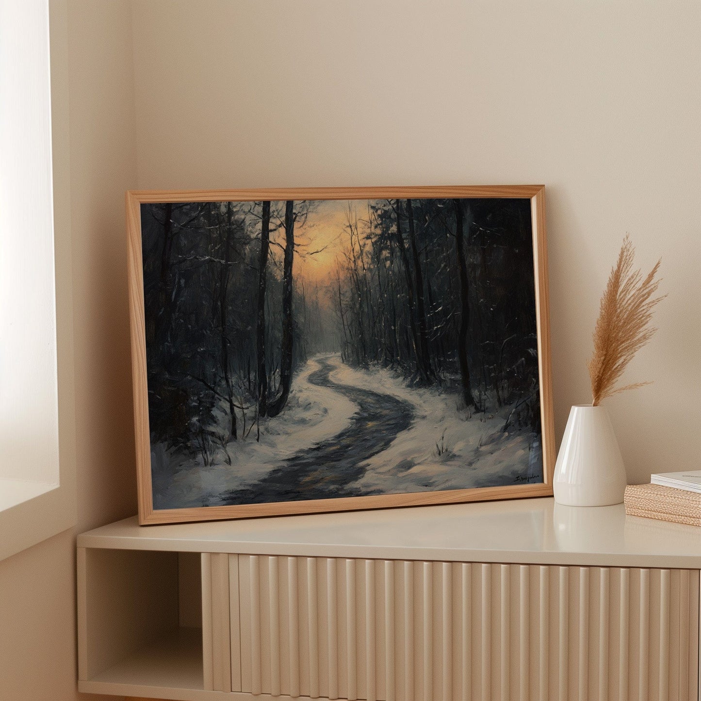 Winter Path Beckons Golden Dawn