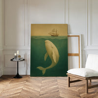 Whale Beneath the Golden Horizon
