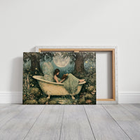 Clawfoot Tub Under a Forest Moon