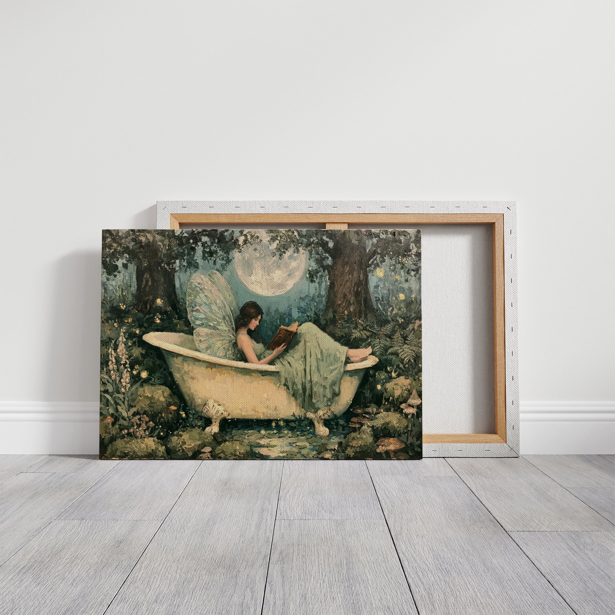 Clawfoot Tub Under a Forest Moon