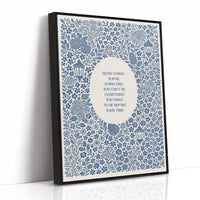 Blue Floral Lantern Quote Print – Slow Down, You’re Doing Fine
