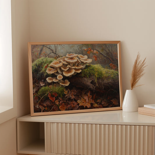 Autumn Mushrooms Dance Among Leaves