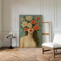 Flourish in Coral and Cream