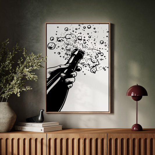 Bubbles Dance Their Midnight Toast