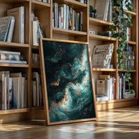 Celestial Drift in Emerald and Gold