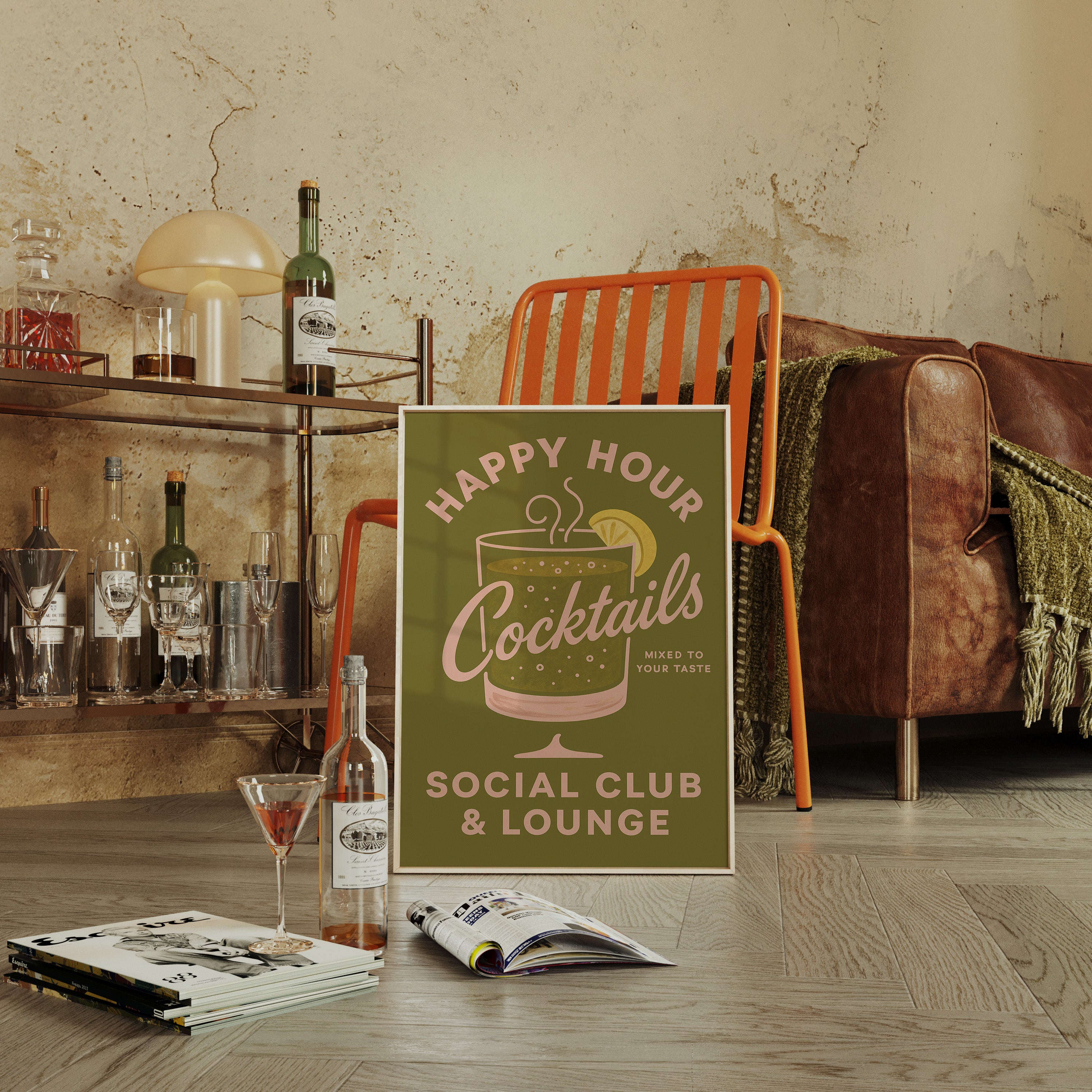 Happy Hour Cocktails Lounge Print