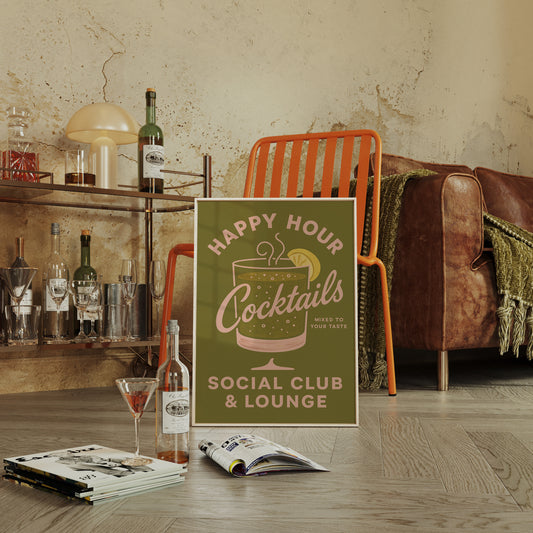 Happy Hour Cocktails Lounge Print