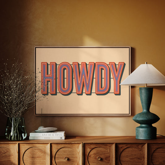 Retro HOWDY Gradient Typography