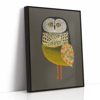 Stylized Owl with Golden Feathers