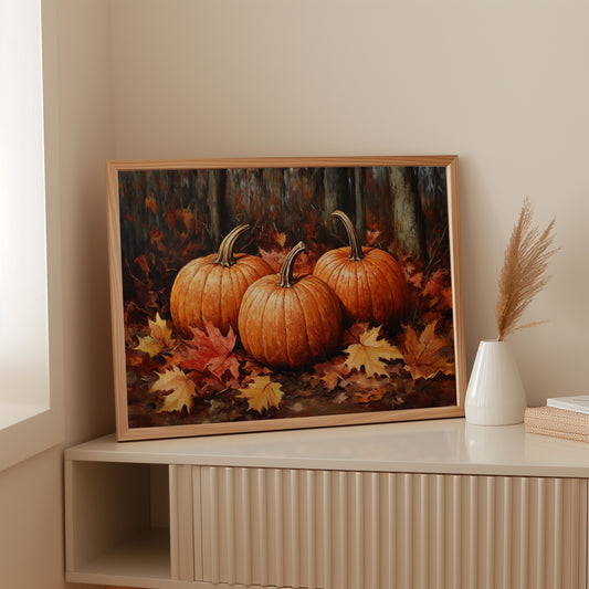 Autumn's Orange Glow Among Leaves