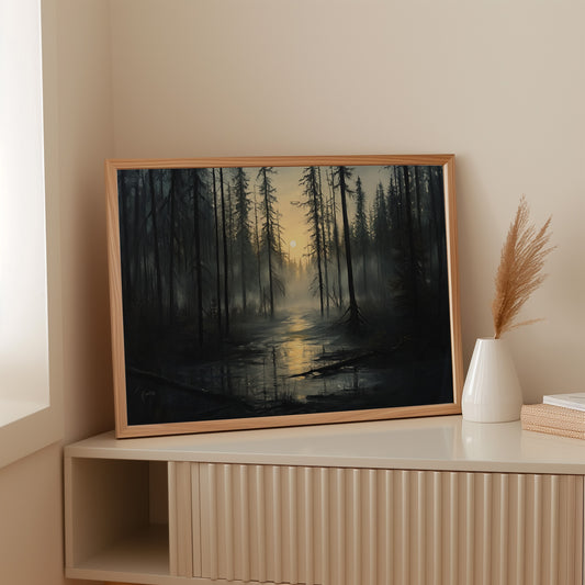 Ancient Pines Hold Moonlit Waters