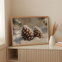 Snow Dusted Pinecones Tell Winter Tales